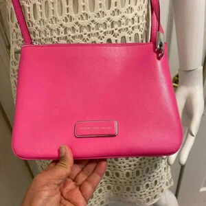 Marc Jacobs leather hot pink crossbody bag with adjustable strap